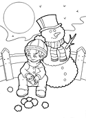 Snowballs and snowman